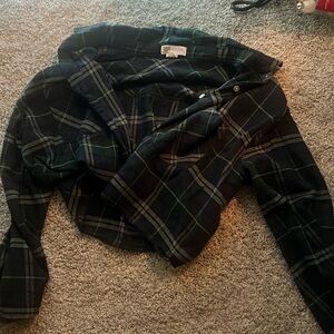 Dark green plaid shirt from RSQ. I got it off of tilly’s website.